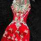 Wunderschönes funkelndes rotes Perlen-Pailletten-Stickmuster, elegantes Meerjungfrau-Abschlussballkleid, Abendkleid DP6233