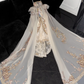 Robe de soirée sirène élégante, beige scintillante, ornée de perles et de paillettes, DP6230