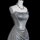 Elegant Silver Strapless Mermaid Long Evening Party Dress Birthday Outfits, DP5353