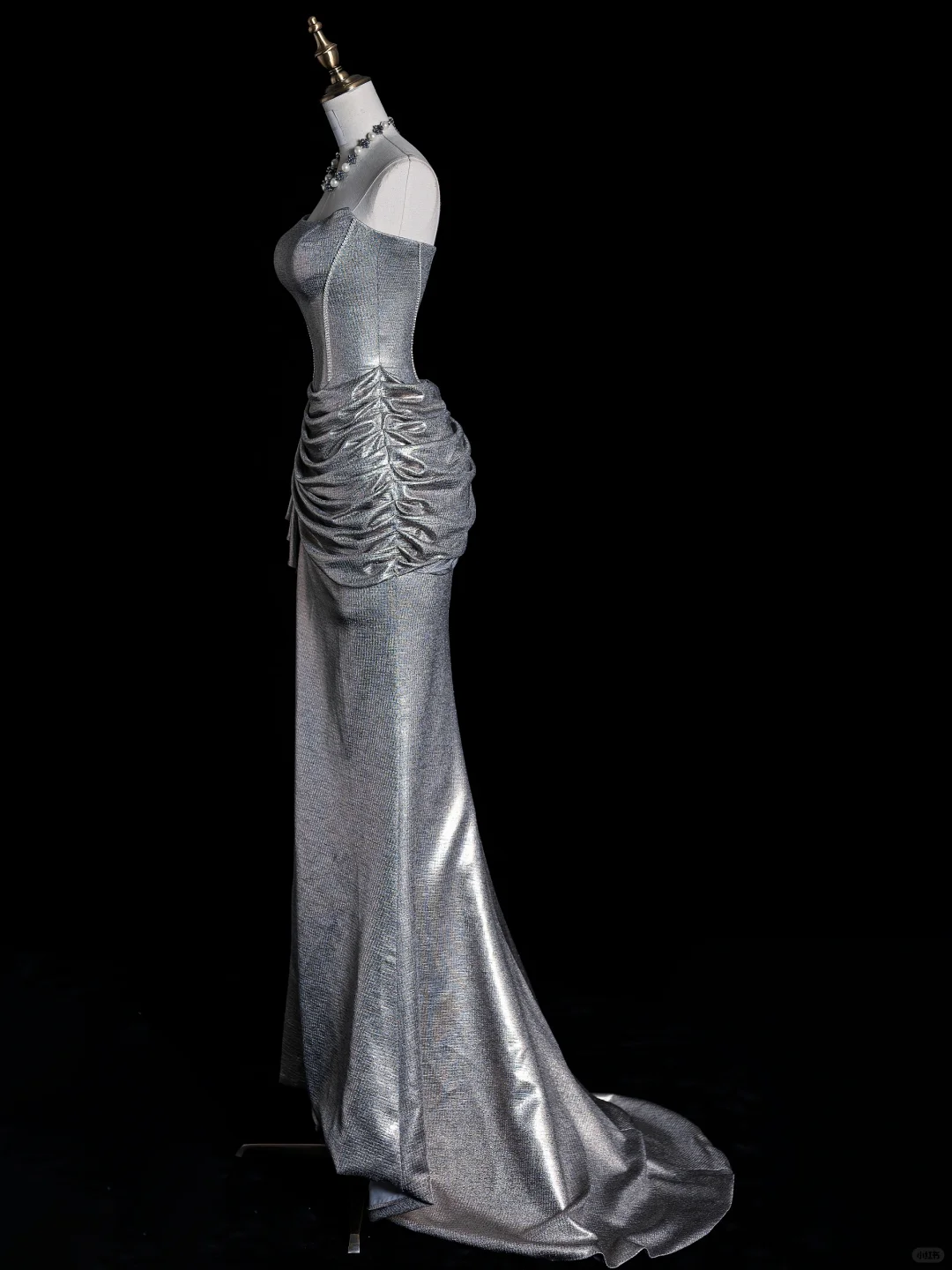 Elegant Silver Strapless Mermaid Long Evening Party Dress Birthday Outfits, DP5353
