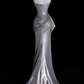 Elegant Silver Strapless Mermaid Long Evening Party Dress Birthday Outfits, DP5353