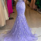 Luxury Lilac Butterfly Embroidered Sweetheart Evening Gown Prom Dress DP8168