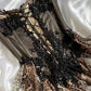 Vintage Leopard Print Strapless Ruffled Homecoming Dress Party Dress Cocktail Dress DP6666