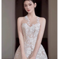 Robe de bal vintage blanche en dentelle avec appliques, robe de soirée fourreau longue, robe de soirée formelle, DP6616