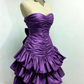 Robe de soirée bustier vintage plissée à volants étagés DP2584