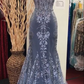 Elegant Spaghetti Straps Appliques Mermaid Long Prom Dress Evening Gown, DP3628