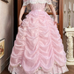 Vintage-Ballkleid für Sweet 16 Quinceañera mit gerafftem Organza-Spitzenbesatz DP7940