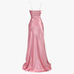 Pink Spaghetti Straps Sheath Satin Party Dress Wedding Guest Dress, DP3663