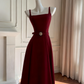 Vintage A-Line Prom Dress Sash Evening Gown Simple Party Dress Tea Length Formal Dress DP6960