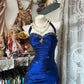 Vintage Satin Halter- Neck Sweetheart Evening Gown Beaded Ruched Mermaid Prom Dress DP7764