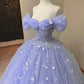 Robe de bal élégante en tulle lilas, décolleté cœur, épaules dénudées, papillon 3D, pour Sweet 15 ou Quinceañera DP7226