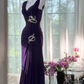 Gorgeous Purple Glittering Beaded Mermaid Prom Dress Evening Dress DP6361