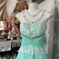 Elegant Mint Green Applique Sweetheart Strapless A-Line Long Prom Dress Evening Dress DP6384