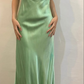 Green Spaghetti Straps Beading Sheath Long Party Dress, DP3703