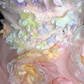 Glamorous Pastel Rainbow 3D Floral Strapless Pink Ruffled Princess Sweet 16 Quinceanera Ball Gown DP7548