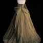 Elegant Green Strapless A-Line Tulle Long Formal Evening Party Dress, DP5358