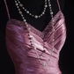Elegant Dusty Rose Satin Mermaid Spaghetti Straps Sweetheart Evening Gown DP7385