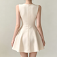 Elegant Champagne Sleeveless Beadede A-Line Homecoming Dress DP8746