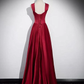 A-Line Red Long Prom Dress Party Dress Elegant Birthday Party Dress, DP3623