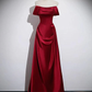 A-Line Red Long Prom Dress Party Dress Elegant Birthday Party Dress, DP3623