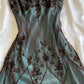 Robe de bal vintage vert foncé brodée de perles, fourreau, col en V, robe de soirée formelle DP6672