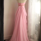 Glamorous Pink Chiffon Halter-Neck Ruched Bodice Prom Dress DP7649