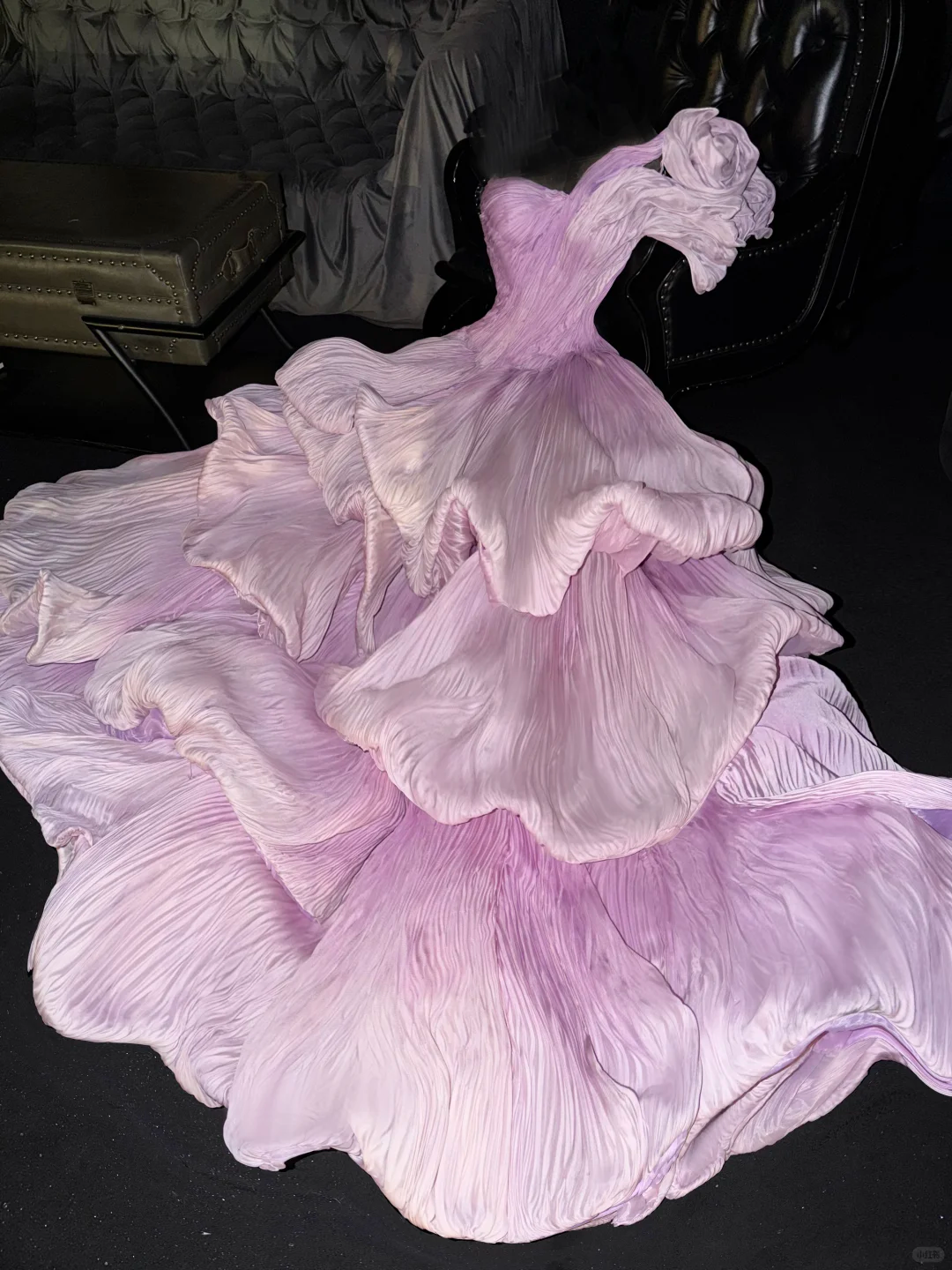 Glamorous Romantic Lavender-Pink Pleated Chiffon Ruffle Sweet 16 Quinceanera Ball Gown DP7309