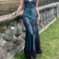 Vintage Spaghetti Straps Beadings Long Formal Evening Gown DP3888