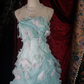 Elegant Mint Green Ruffled Tulle 3D Floral Sweet 16 Quinceanera Ball Gown  DP7414