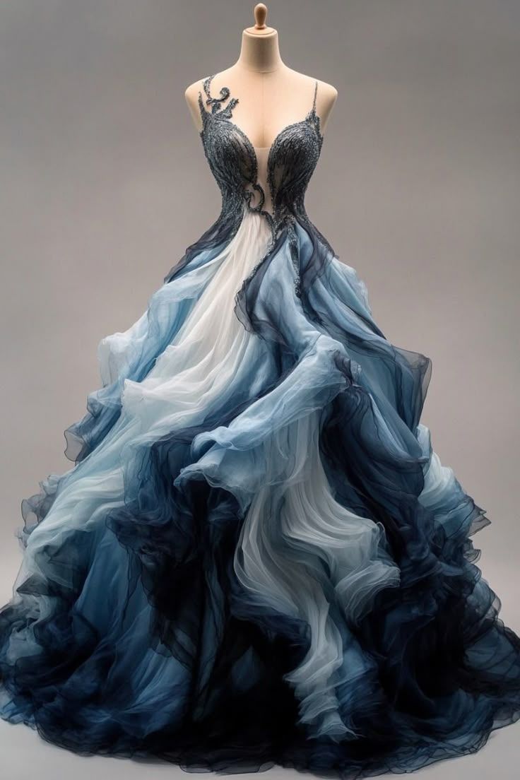 Robe de bal trapèze vintage ombrée à bretelles spaghetti, robe de soirée longue et formelle DP6696