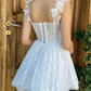 White Sweetheart Lace A-Line Charming Short Party Dress, DP2557