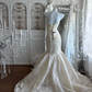 Gorgeous Sweetheart Lace Mermaid Wedding Dress Beaded Halter Neck & Train Bridal Gown DP8296