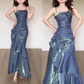 Elegant Spaghetti Straps Mermaid Ruffles Long party Dress, DP2574