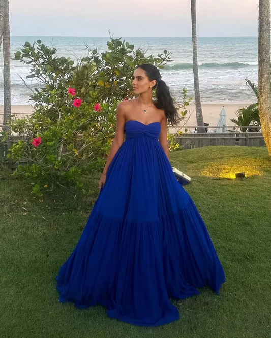 Royal Blue Sweatheart A-Line Long Formal Party Dress, DP2442