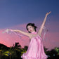 Cute Pink Ruffle Short A-Line Satin Party Dress Cocktail Dress Homecoming Dress DP6495