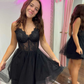 Straps Purple A-line Short Tulle Homecoming Dress, DP2327