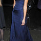 Navy Blue Strapless A-Line Long Evening Party Dress, DP2909