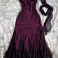 Vintage Dark Purple Halter Beading Ruffle Charming Party Dress, DP2277