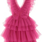 Hot Pink Short Homecoming Dress, Mini Tulle Prom Dress, DP3028