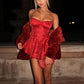 Charming Red Strapless A-Line Short Party Dress Birthday Outfits, DP3373