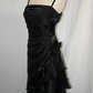 Black Straps Vintage Floral Asymmetrical Hem Long Prom Dress, DP3139