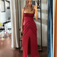 Burgundy Straps Long Party Dress Charming Birthday Dress, DP2830