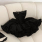 Black Sweetheart A-Line Lace Short Party Dress Birthday Outfits, DP3252