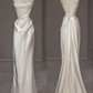 Elegant Ivory Strapless Mermaid Satin Long Prom Dress Wedding Dress DP3859