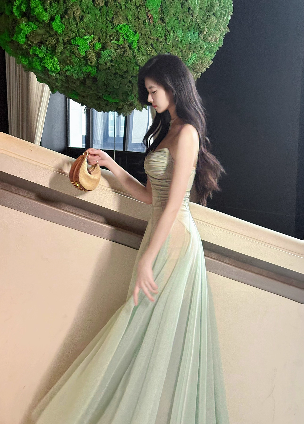 Robe de bal vintage en mousseline de soie vert sauge, coupe trapèze, bretelles spaghetti, robe de soirée longue, robe formelle DP6699