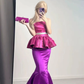 Gorgeous Strapless Mermaid Satin Long Pary Dress Barbie Outfits, DP4310