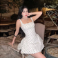 Vintage Dot Pattern Square-neck A-Line Short Summer Dresses Party Dress Homecoming Dress DP6390