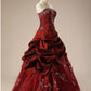 Vintage Burgundy Embroidery Beaded Sweet 16 Quinceanera A-Line Floor-length Prom Dress Birthday Dress Evening Dress Ball Gown DP6645