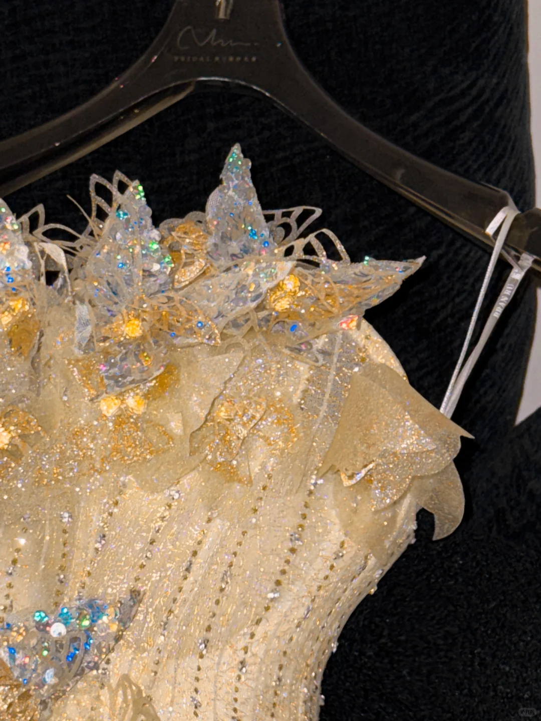 Gorgeous Shiny Yellow Sequin Beaded 3D Butterflies A-Line Floor-length Evening Dress Prom Dresses DP6200