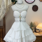Vintage Sweetheart Beaded Design A-line Elegant Chiffon Strapless Homecoming Dress Party Dress DP6183